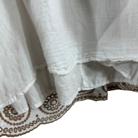 Emma G Women's Dress White 100% Cotton Pintuck Eyelet Lined Collard Midi Size M - Picture 5 of 11